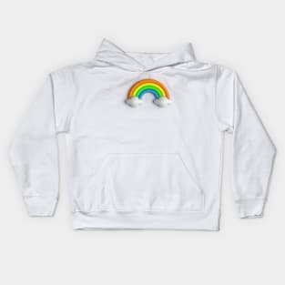 3D Rainbow and clouds Kids Hoodie